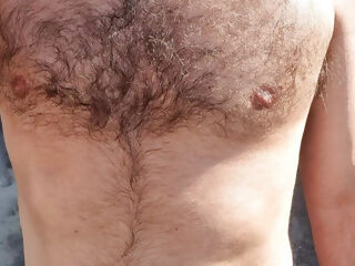 Furry doing an outdoor running workout and cumming in front of the mirror