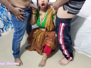 Bhojpuri bhabhi Fucked Hard By Her Father in Law In Front Of Her Dever ( Threesome Sex)