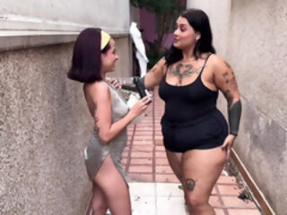 Fat Girl Picked up MILF at Carnival Block and Took Her to Abandoned House