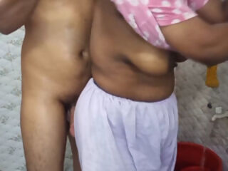 Bathroom Surprise Maid Caught by House Owner