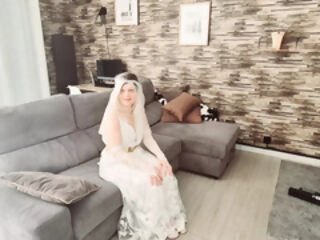 Married virgin gets fucked by her best man before her wedding and gets his load of cum on her face