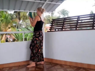Amateur Blonde Mature Wife Enjoys Sex After Walking